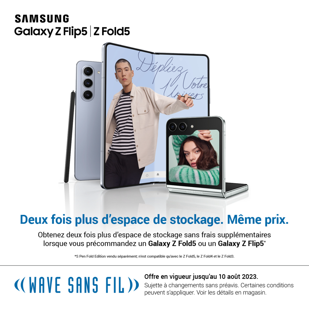 Obtenez deux fois plus d’espace de stockage lorsque vous précommandez un Galaxy Z Fold5 ou un Galaxy Z Flip5 icon