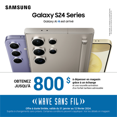 Échangez contre le Samsung Galaxy S24 et obtenez jusqu’à 800 $ * icon