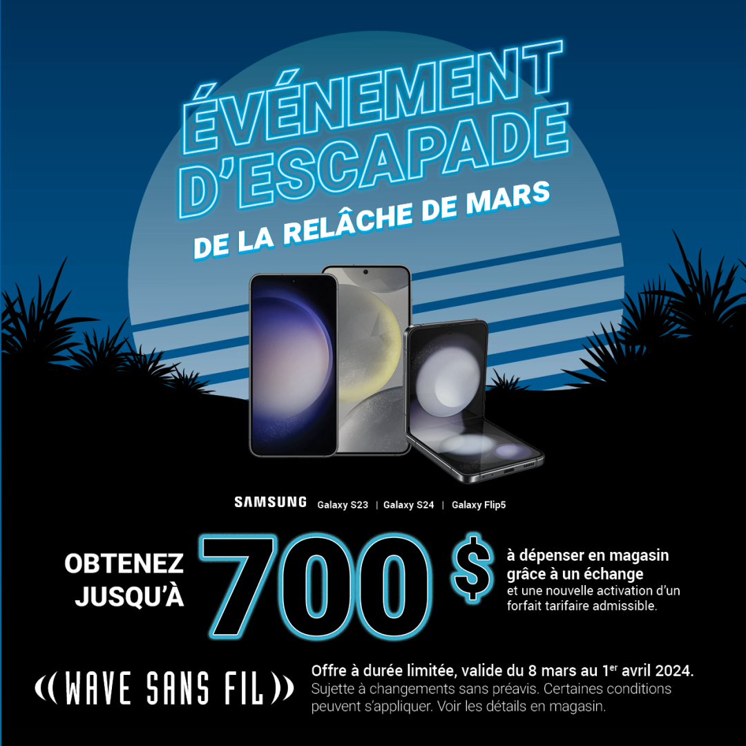 Wave Sans Fil – Obtenez jusqu’à 700 $ à dépenser en magasin grâce à un échange* icon